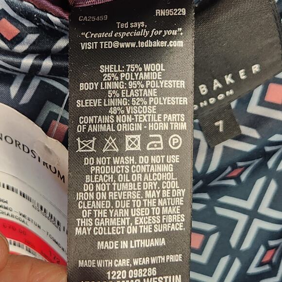 Ted Baker Men's Westun Wool Blend PeaCoat Amazing Lining Size 7 (US 3XL) NEW!!! - Picture 5 of 16